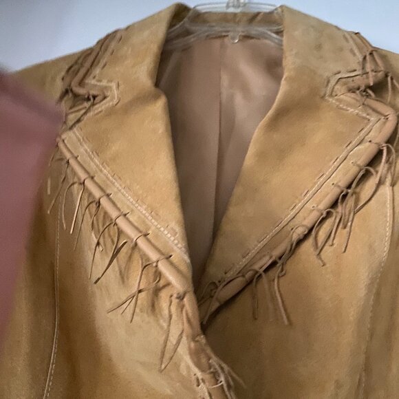 SCULLY ? Original Leather Suede Fringe Blazer Pockets Buttons Jacket - Picture 3 of 7